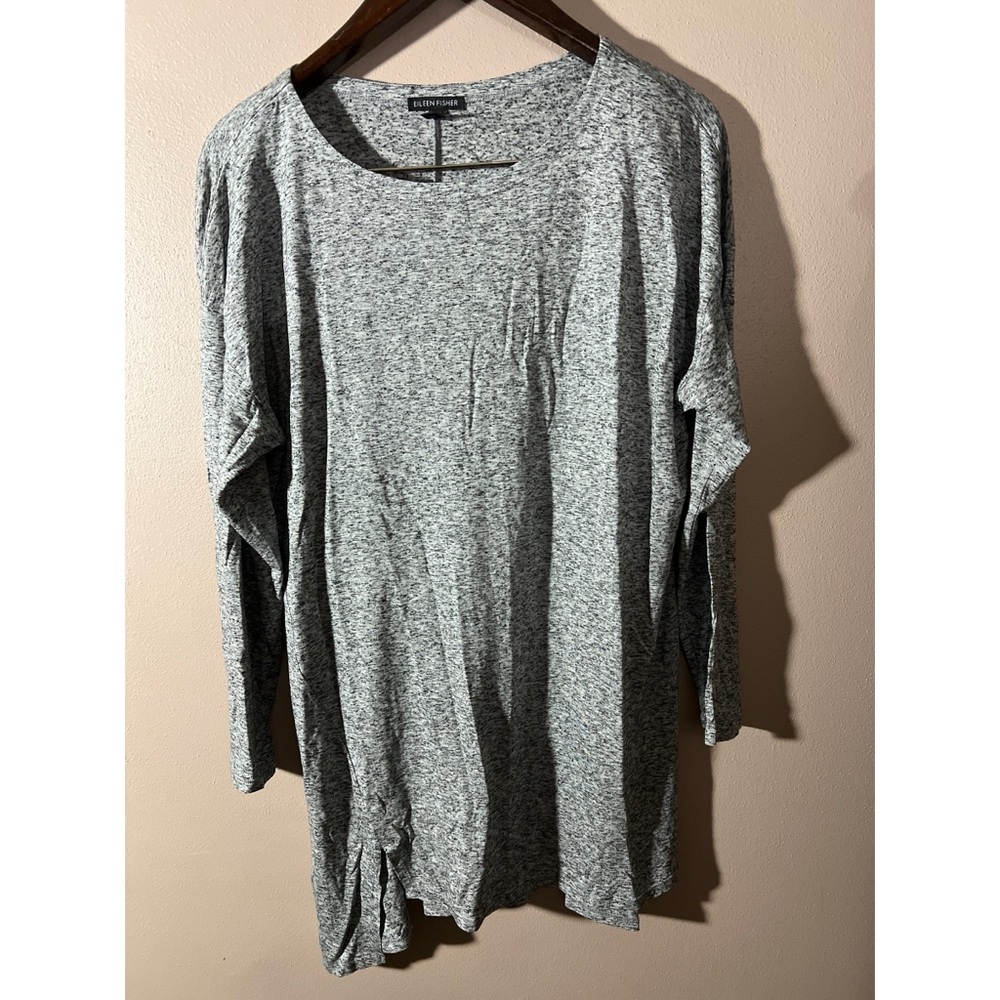 Eileen Fisher Heather Gray Long Sleeve Top